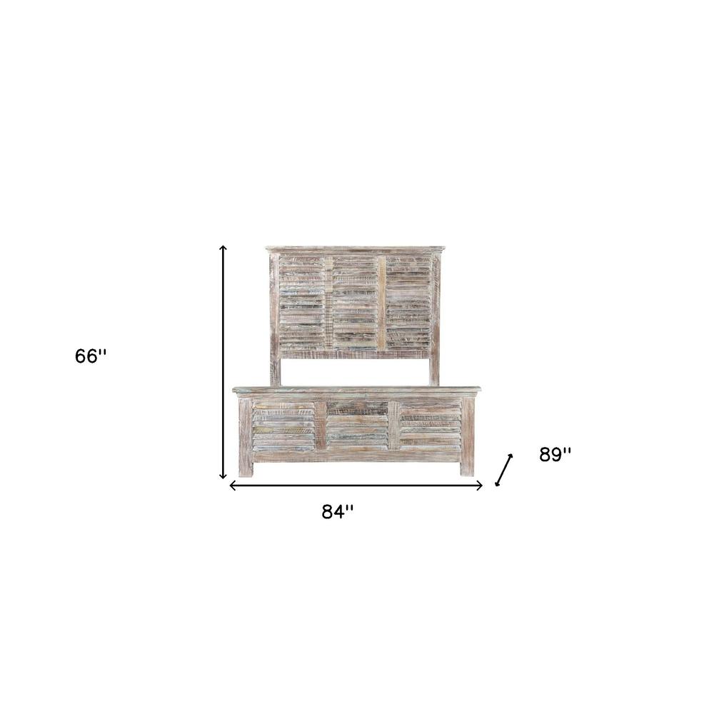 Shutter Solid Wood King Gray Bed. Picture 8