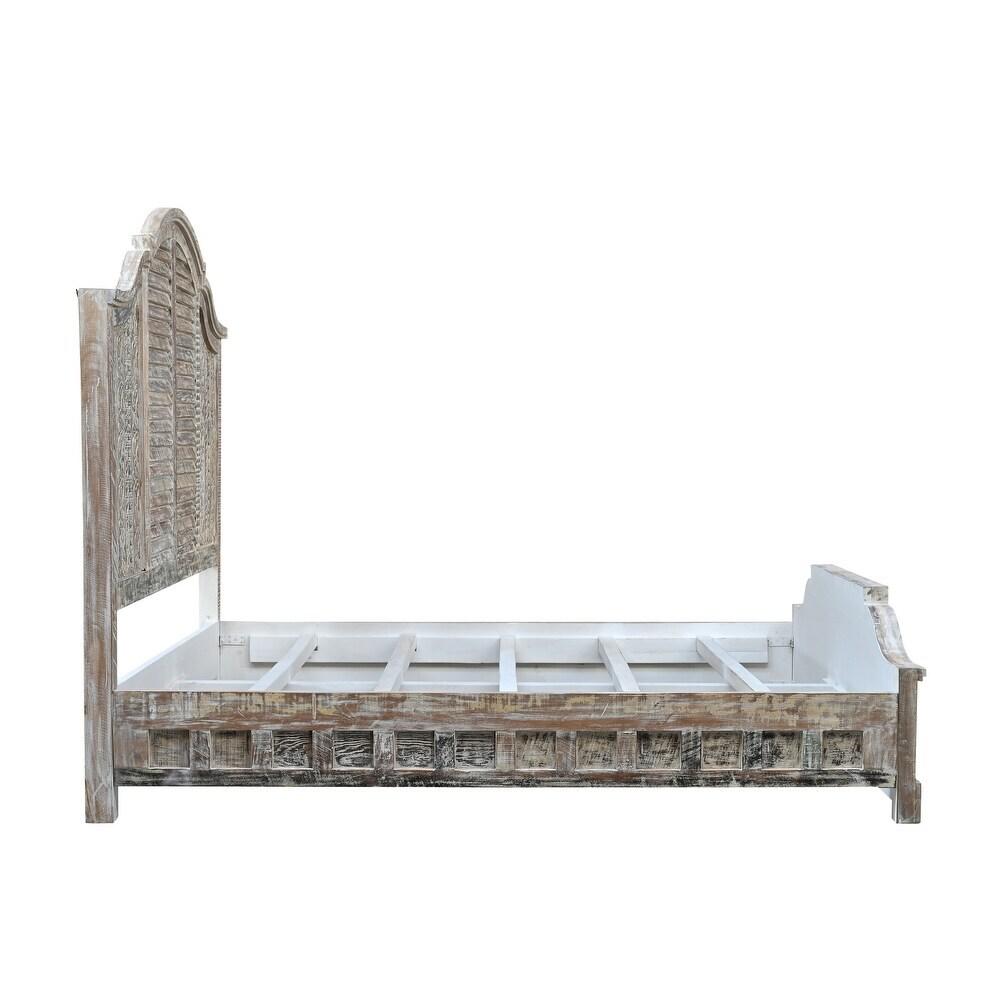 Shutter Scallop Solid Wood King White Bed. Picture 6