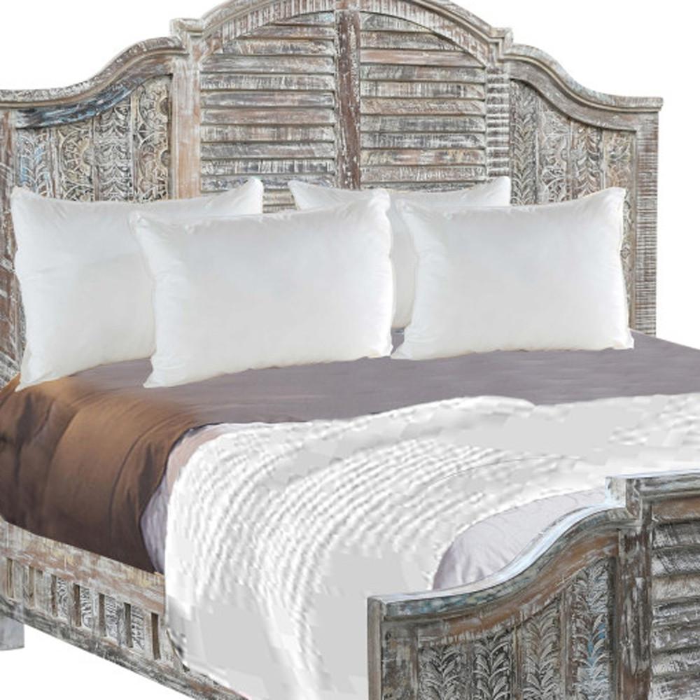 Shutter Scallop Solid Wood King White Bed. Picture 9
