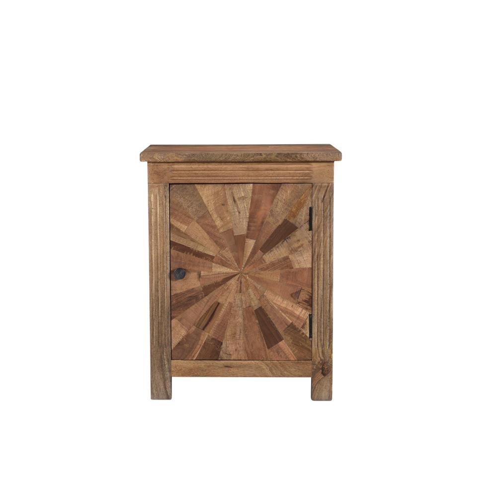 28" Brown Starburst Geometric Solid Wood Nightstand. Picture 2