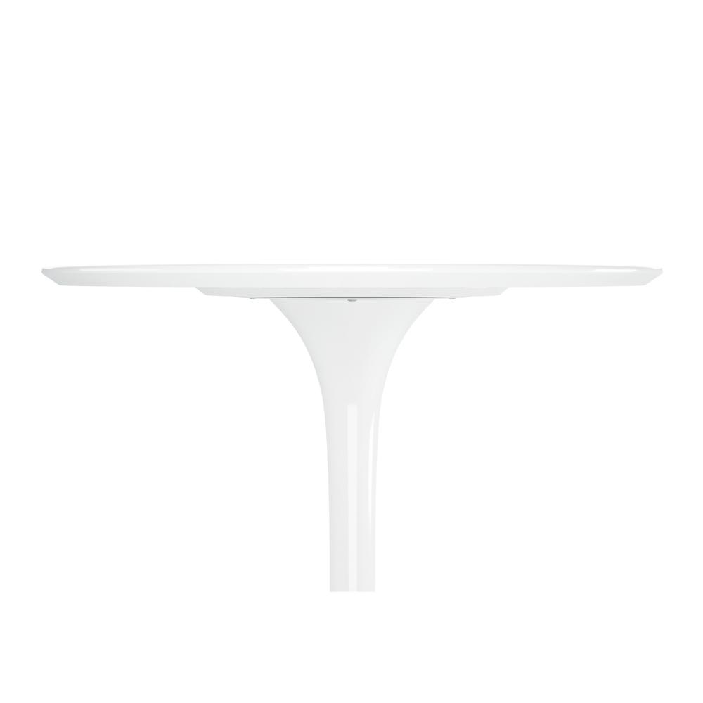32" White Rounded Fiberglass and Metal Bar Table. Picture 2