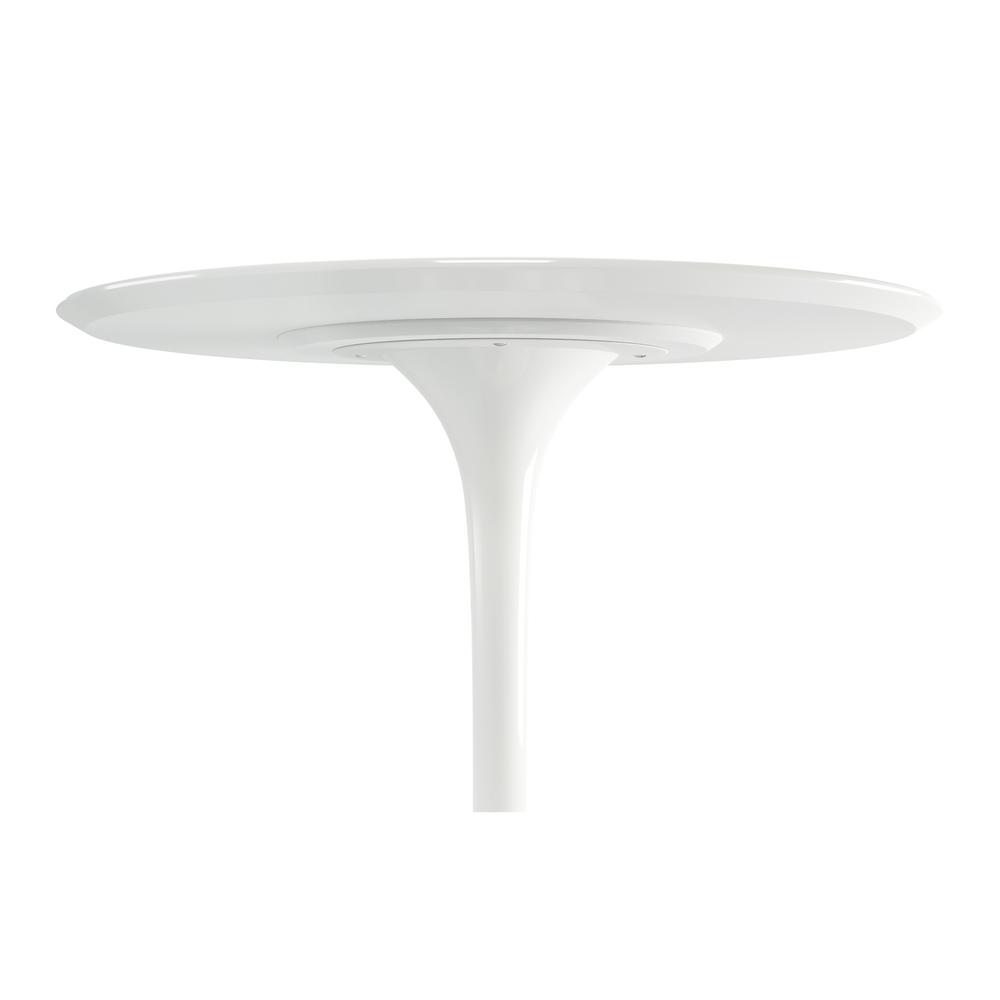32" White Rounded Fiberglass and Metal Bar Table. Picture 3