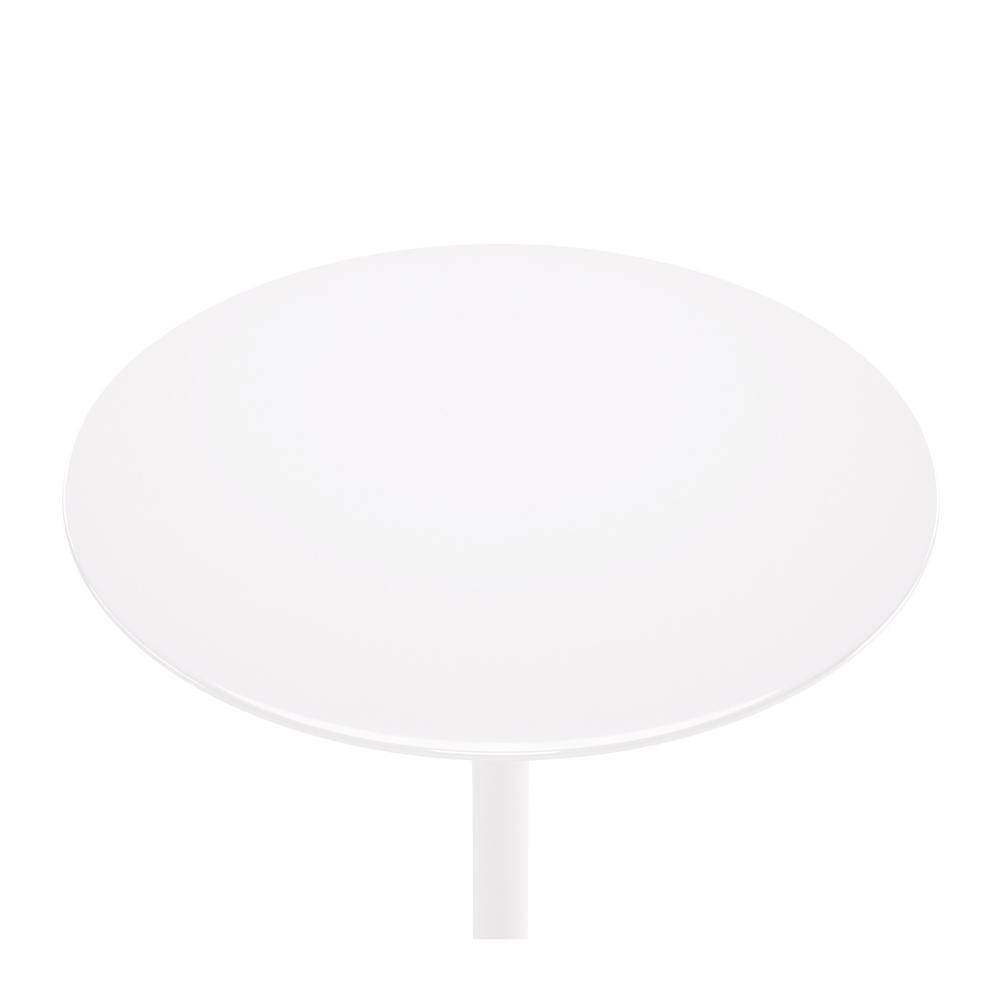 32" White Rounded Fiberglass and Metal Bar Table. Picture 4