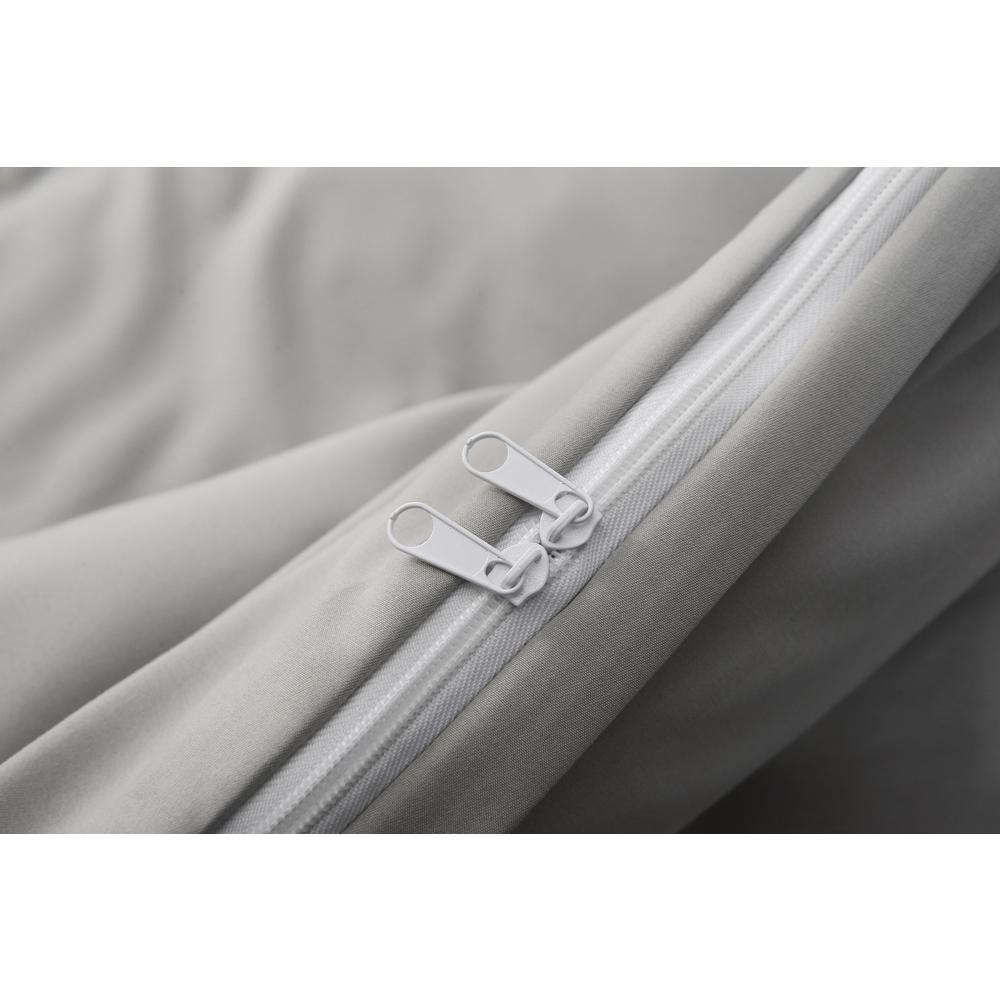 Light Gray King Microfiber 1400 Thread Count Machine Washable Duvet Cover Set. Picture 3