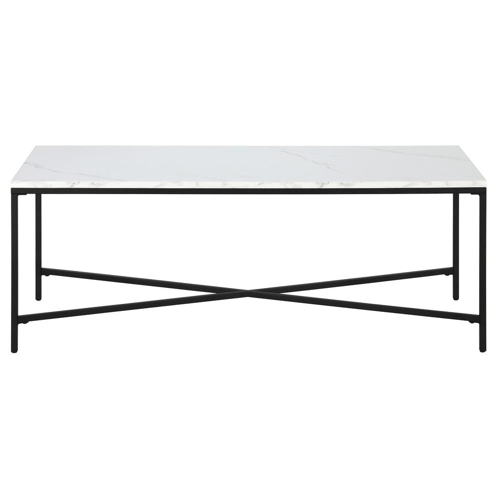 48" White And Black Steel Coffee Table. Picture 2
