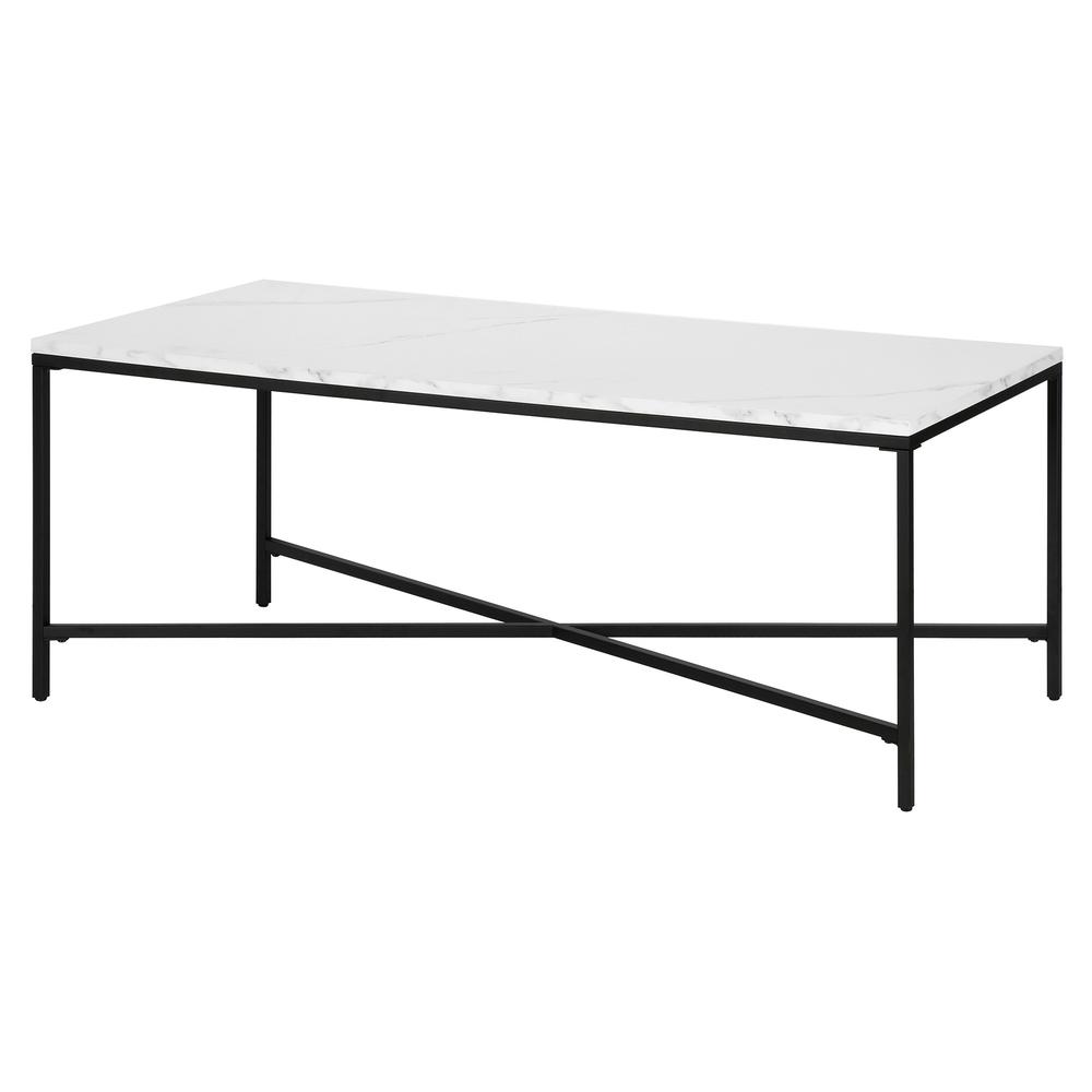48" White And Black Steel Coffee Table. Picture 3