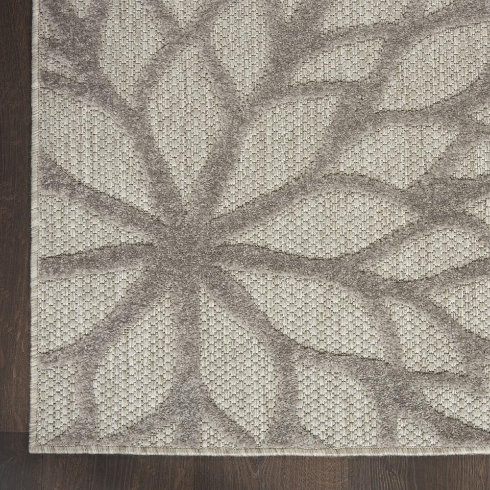 3' X 5' Gray Floral Stain Resistant Non Skid Indoor Outdoor Area Rug. Picture 8