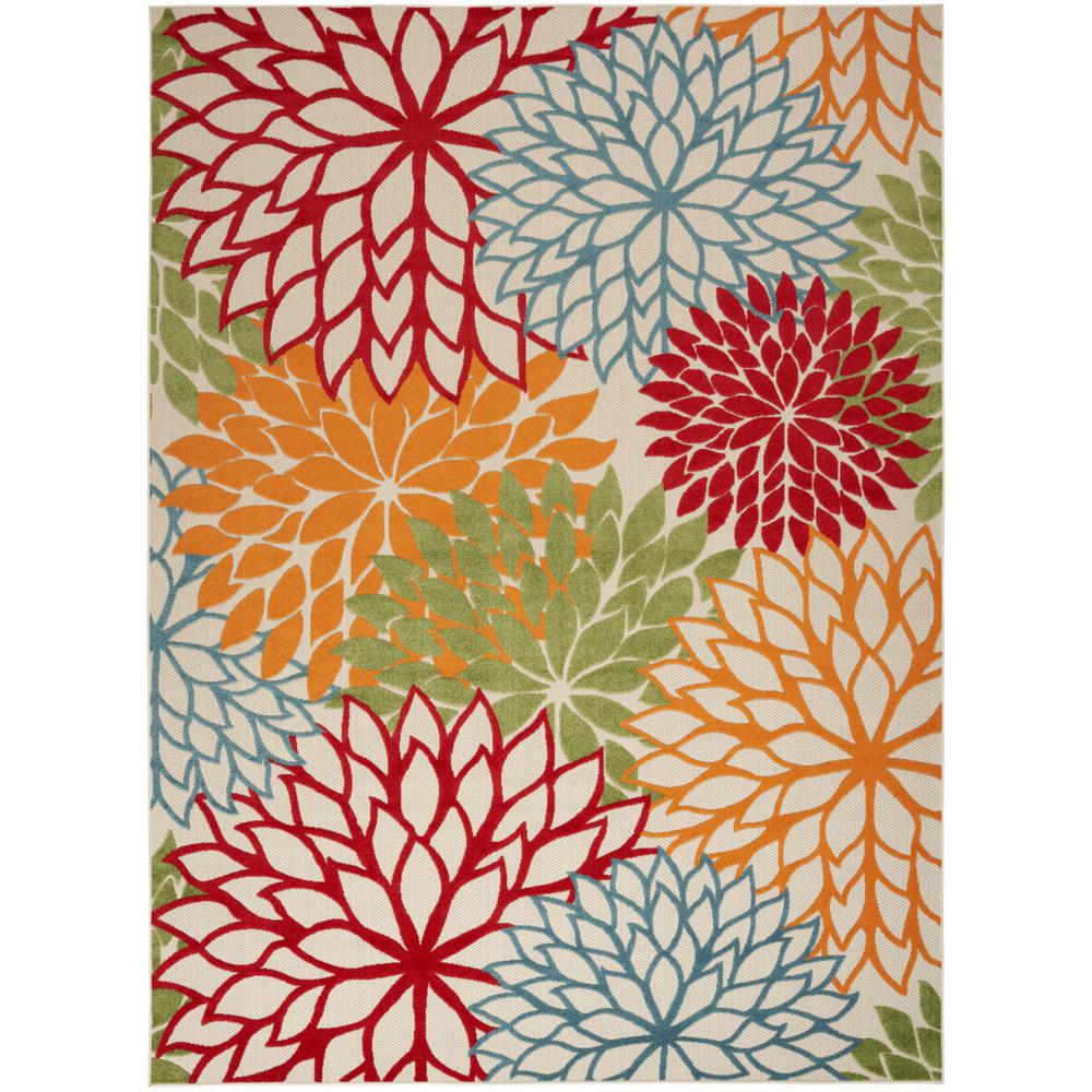 10' x 14' Green Floral Power Loom Area Rug. Picture 1