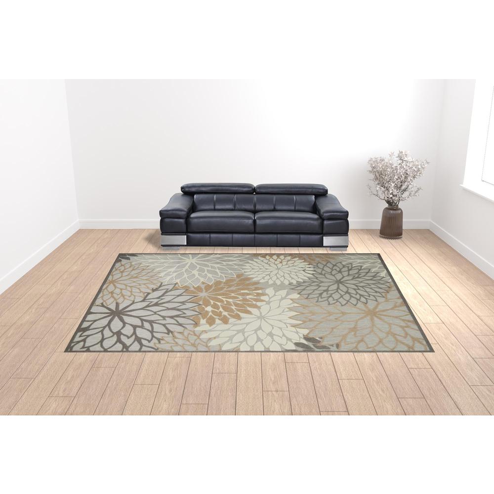 12' x 15' Natural Floral Power Loom Area Rug. Picture 2