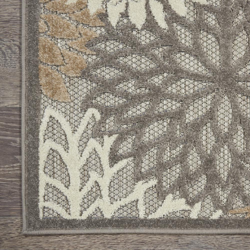 5' Natural Square Floral Power Loom Area Rug. Picture 3