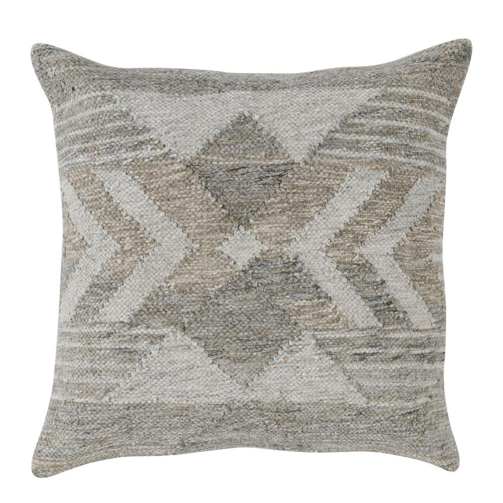 22" X 22" Gray Zippered Handmade Abstract Indoor Outdoor Throw Pillow. Picture 1