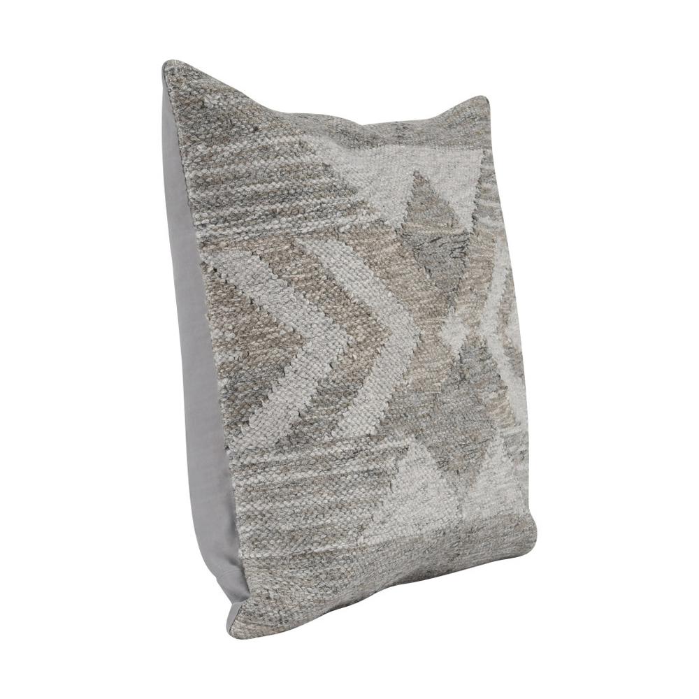 22" X 22" Gray Zippered Handmade Abstract Indoor Outdoor Throw Pillow. Picture 2
