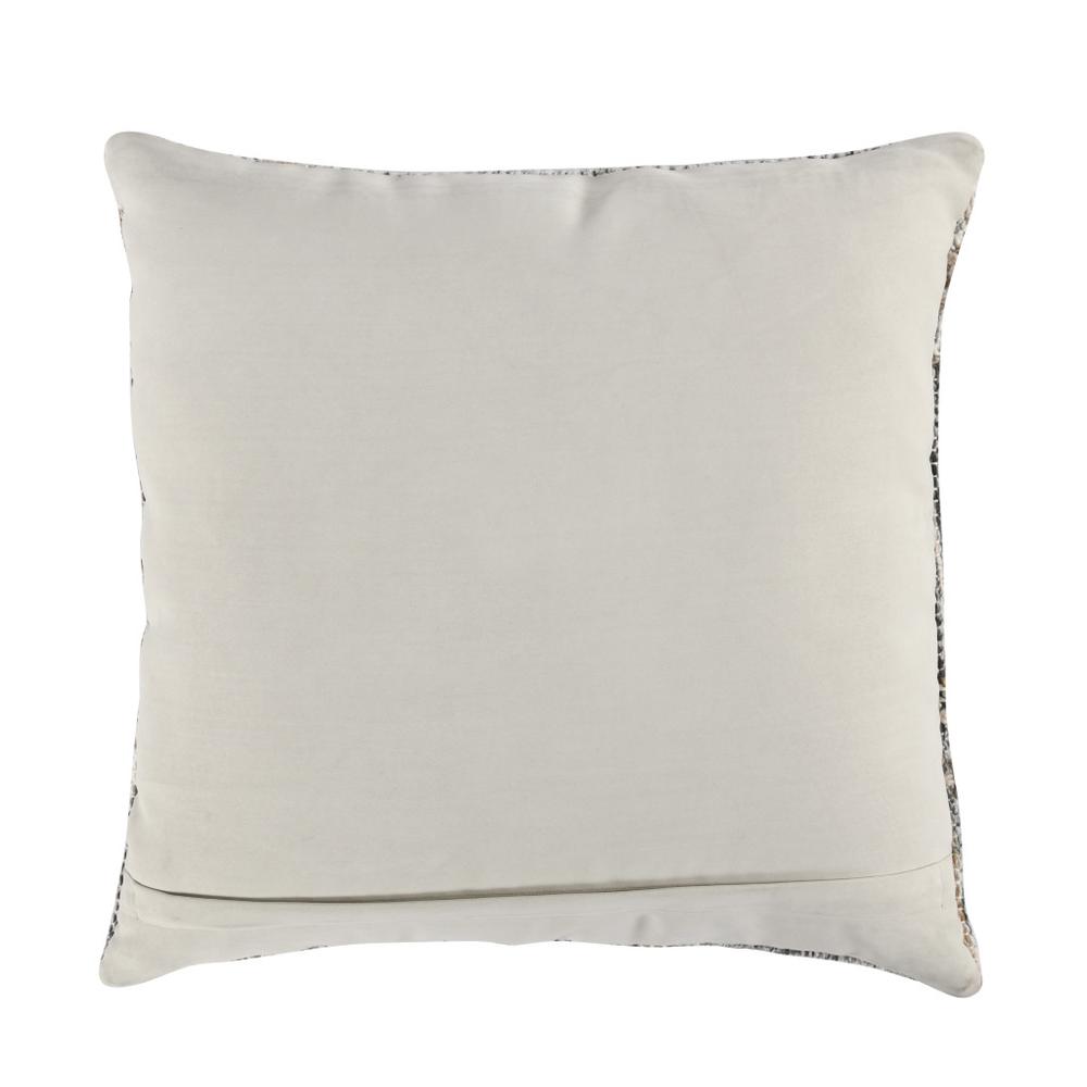 22" X 22" Gray Zippered Handmade Indoor Outdoor Throw Pillow. Picture 3