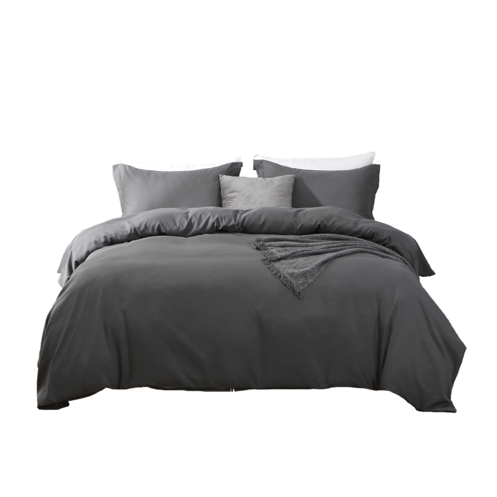 Dark Slate Gray King Microfiber 1400 Thread Count Washable Duvet Cover Set. Picture 1