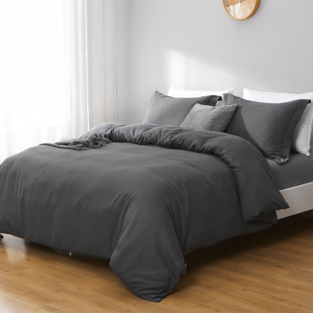 Dark Slate Gray King Microfiber 1400 Thread Count Washable Duvet Cover Set. Picture 4