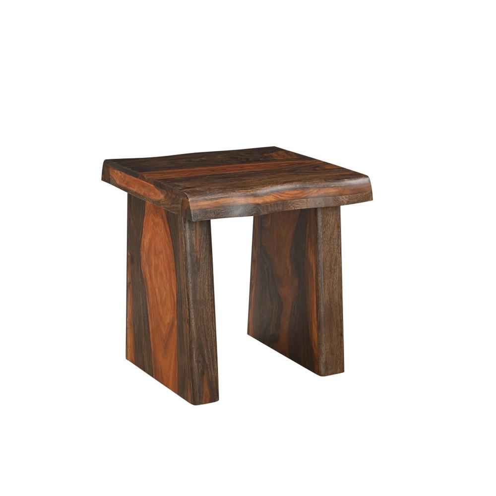 23" Dark Brown Solid Wood End Table. Picture 2