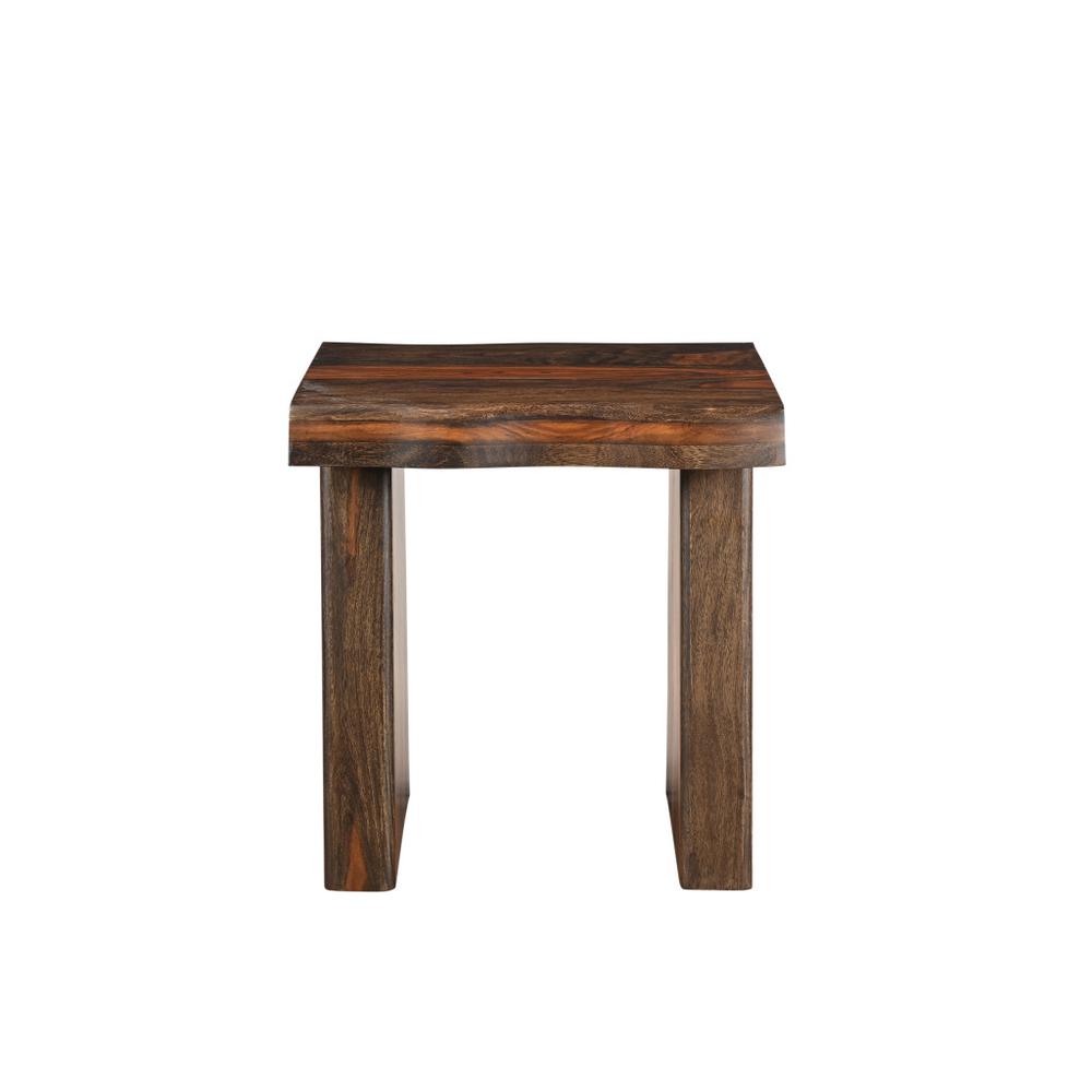 23" Dark Brown Solid Wood End Table. Picture 3