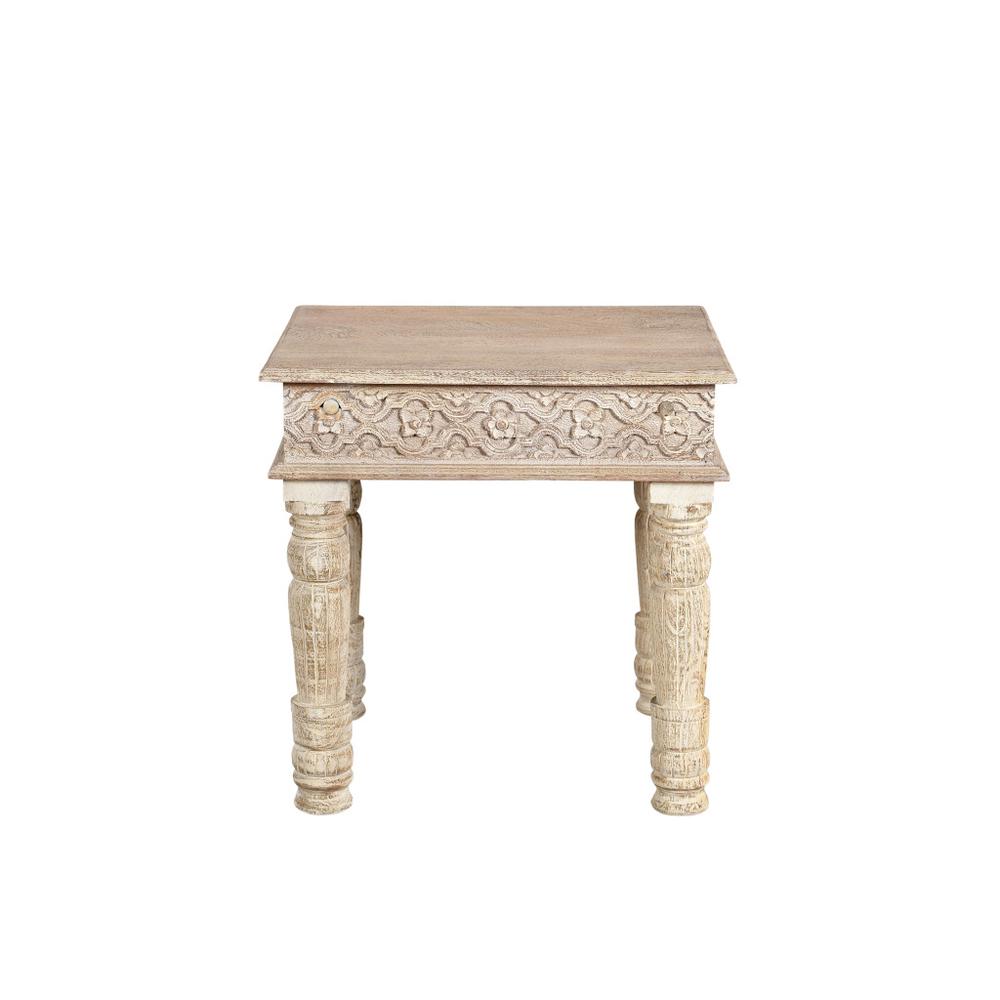 24" White Solid Wood End Table. Picture 2