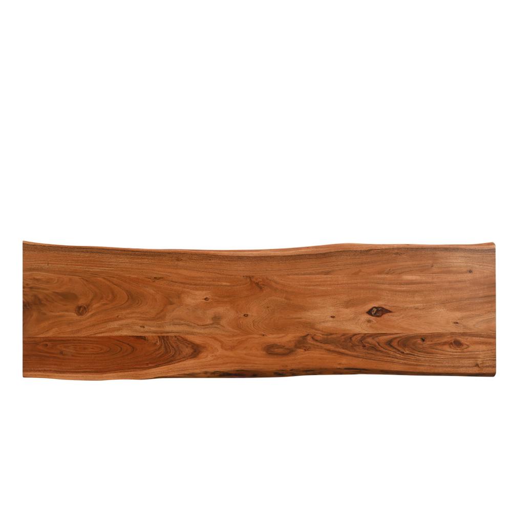 57" Chestnut Solid Wood Sled Console Table. Picture 4