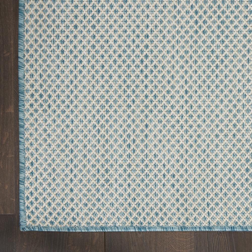 8' Blue Square Geometric Power Loom Area Rug. Picture 8