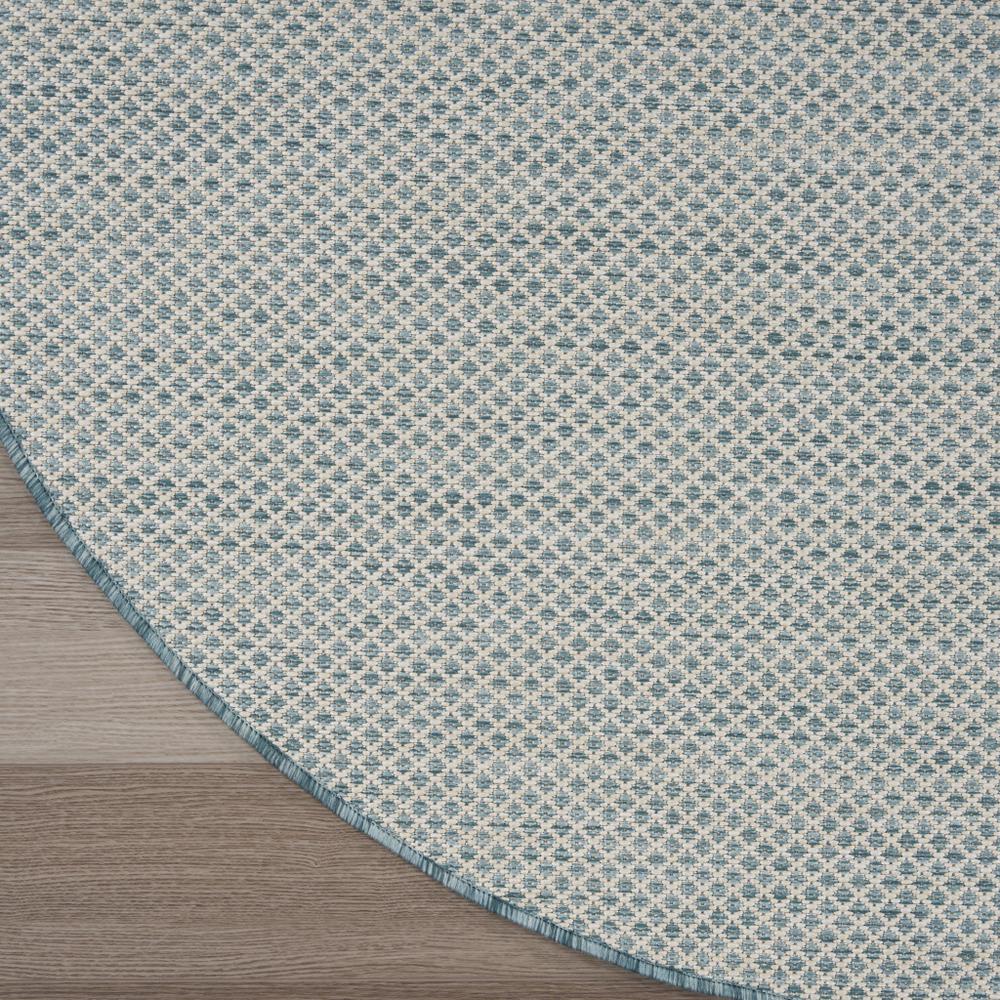 4' Blue Round Geometric Power Loom Area Rug. Picture 3
