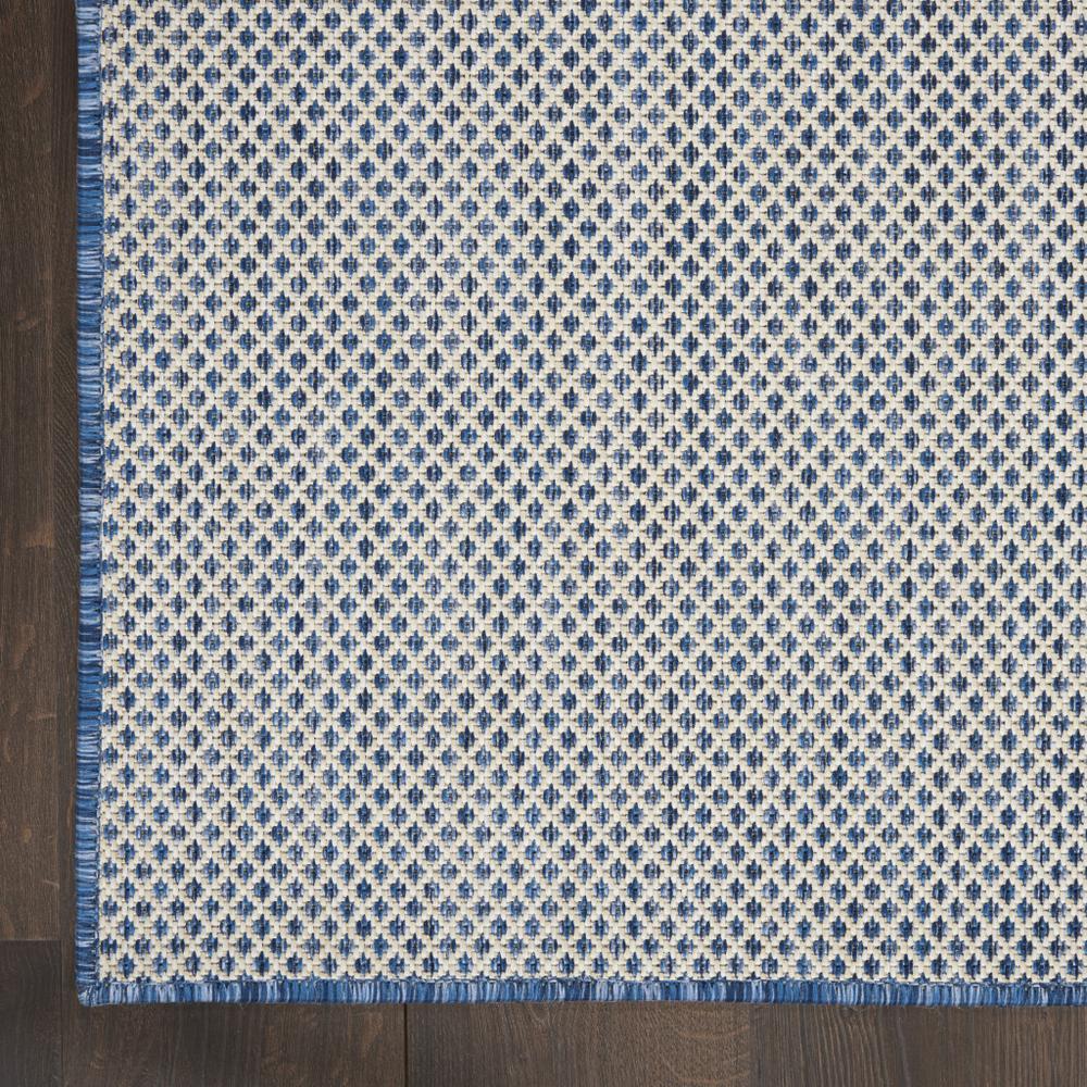 8' Blue Square Geometric Power Loom Area Rug. Picture 3