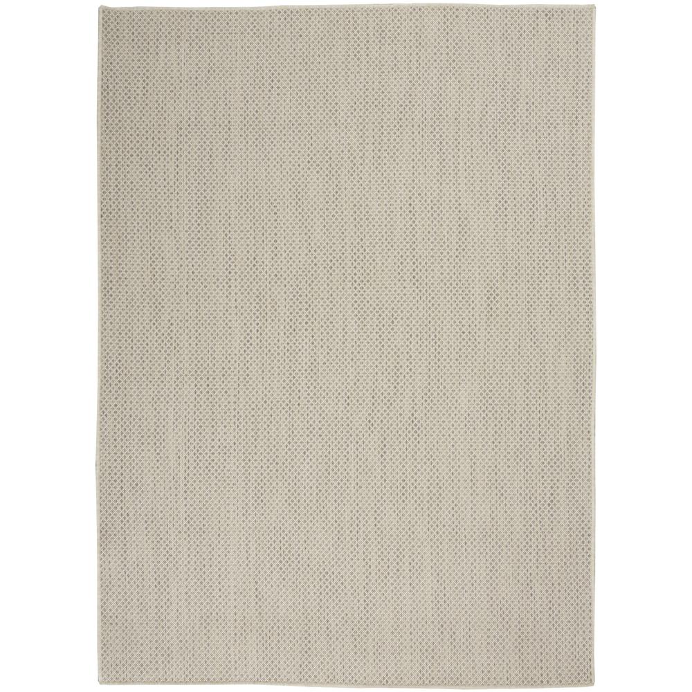 6' x 9' Ivory Geometric Power Loom Area Rug. Picture 1