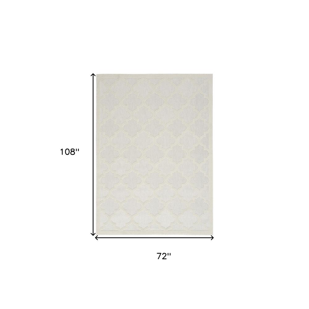 6' X 9' Cream Geometric Flatweave Area Rug. Picture 9