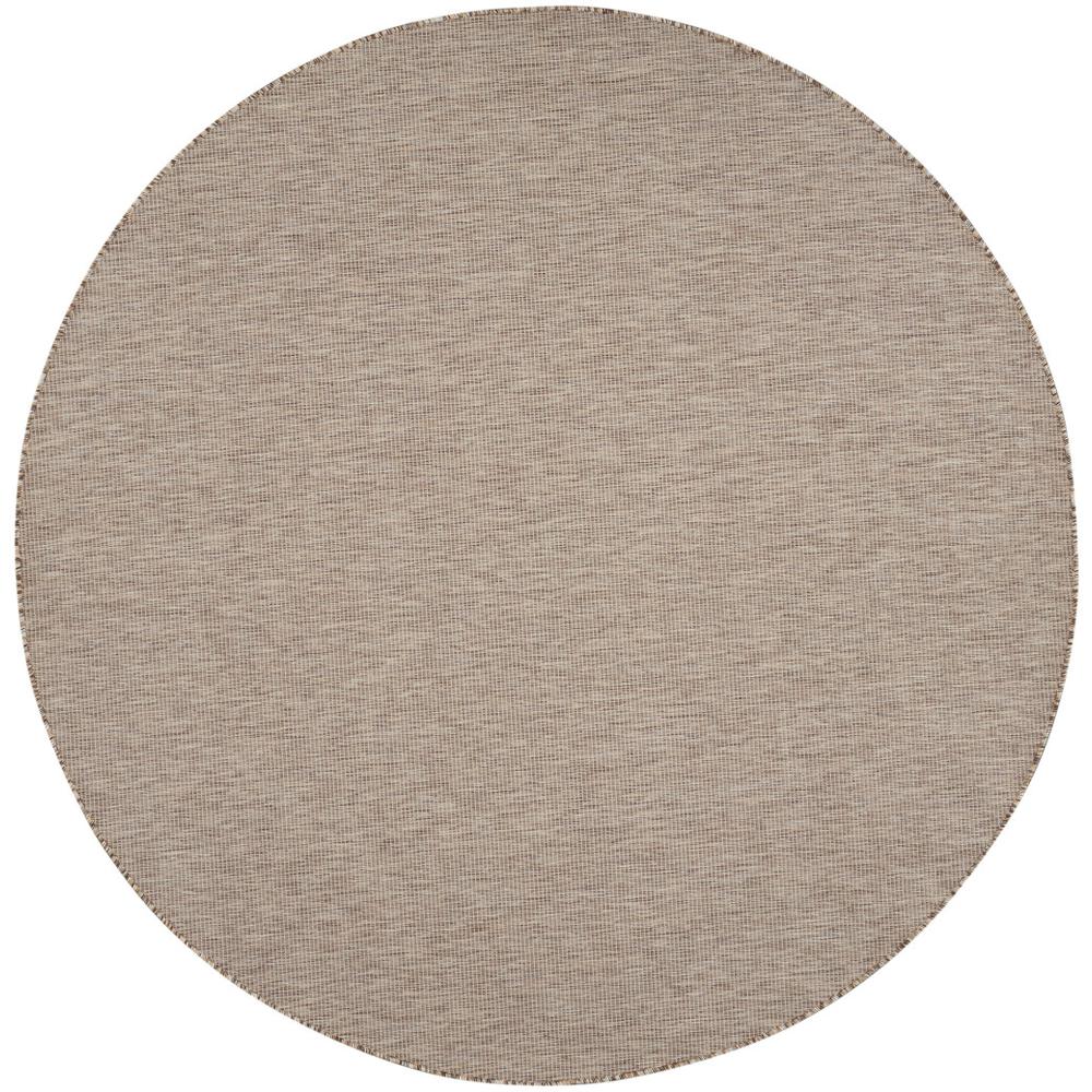 8' Beige Round Power Loom Area Rug. Picture 1