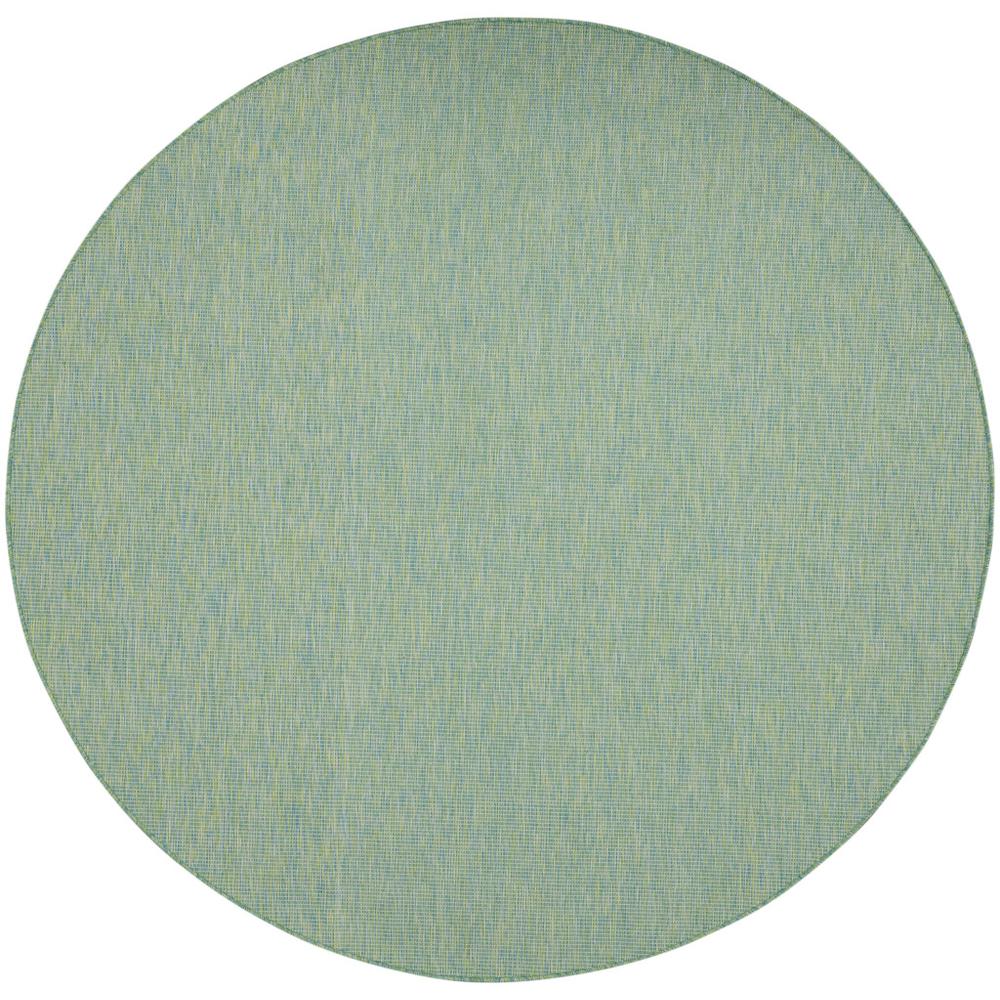 8' Blue Round Power Loom Area Rug. Picture 1