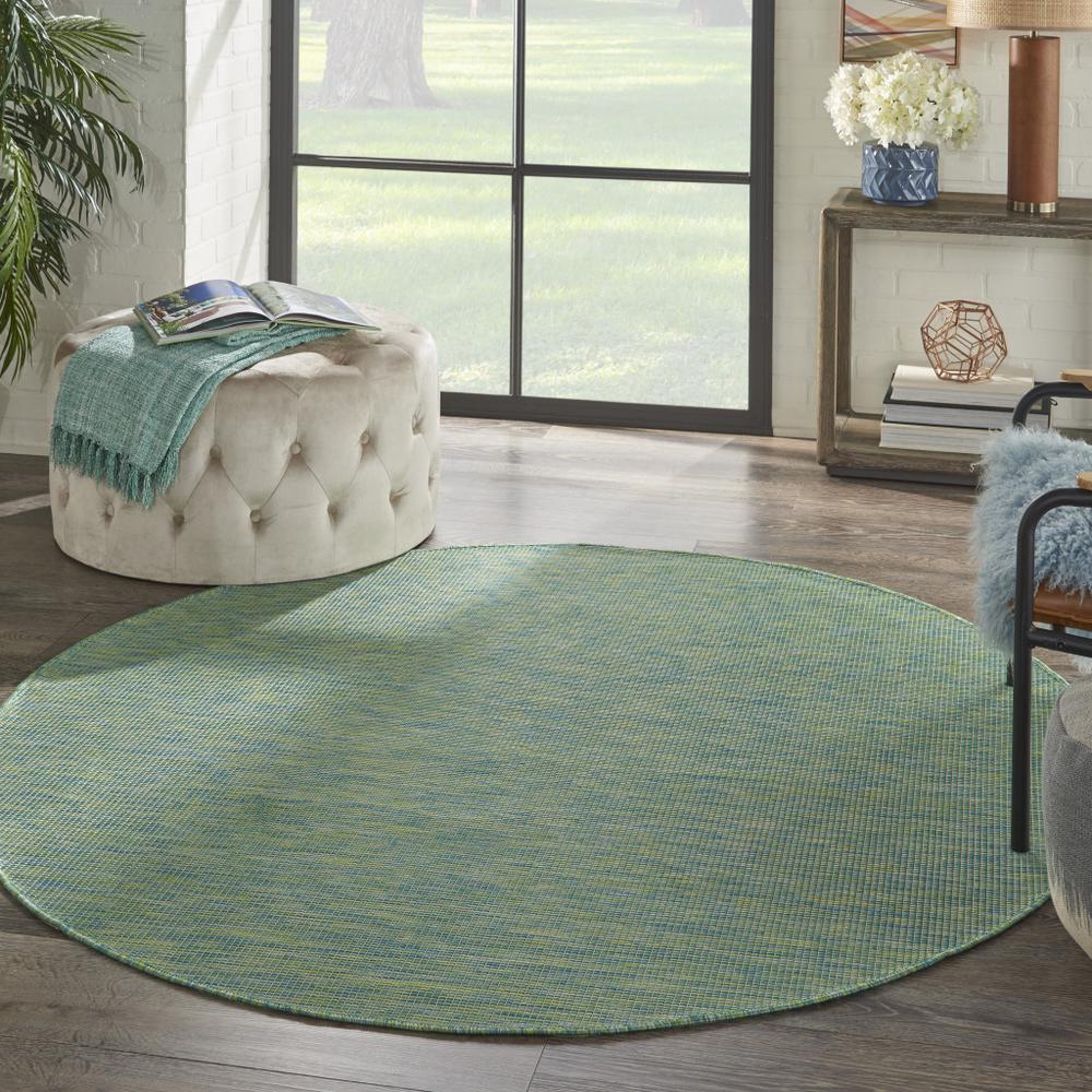 6' Blue Round Power Loom Area Rug. Picture 5