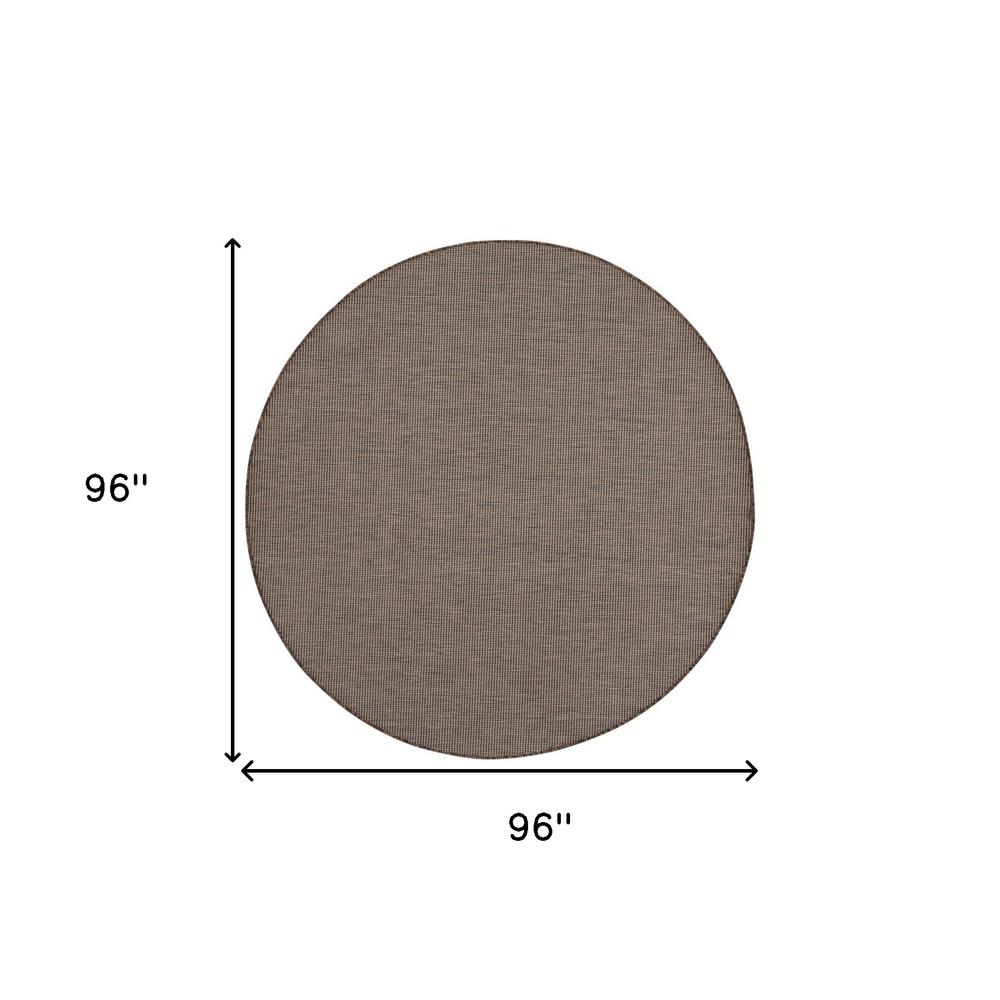 8' Brown Round Power Loom Area Rug. Picture 7