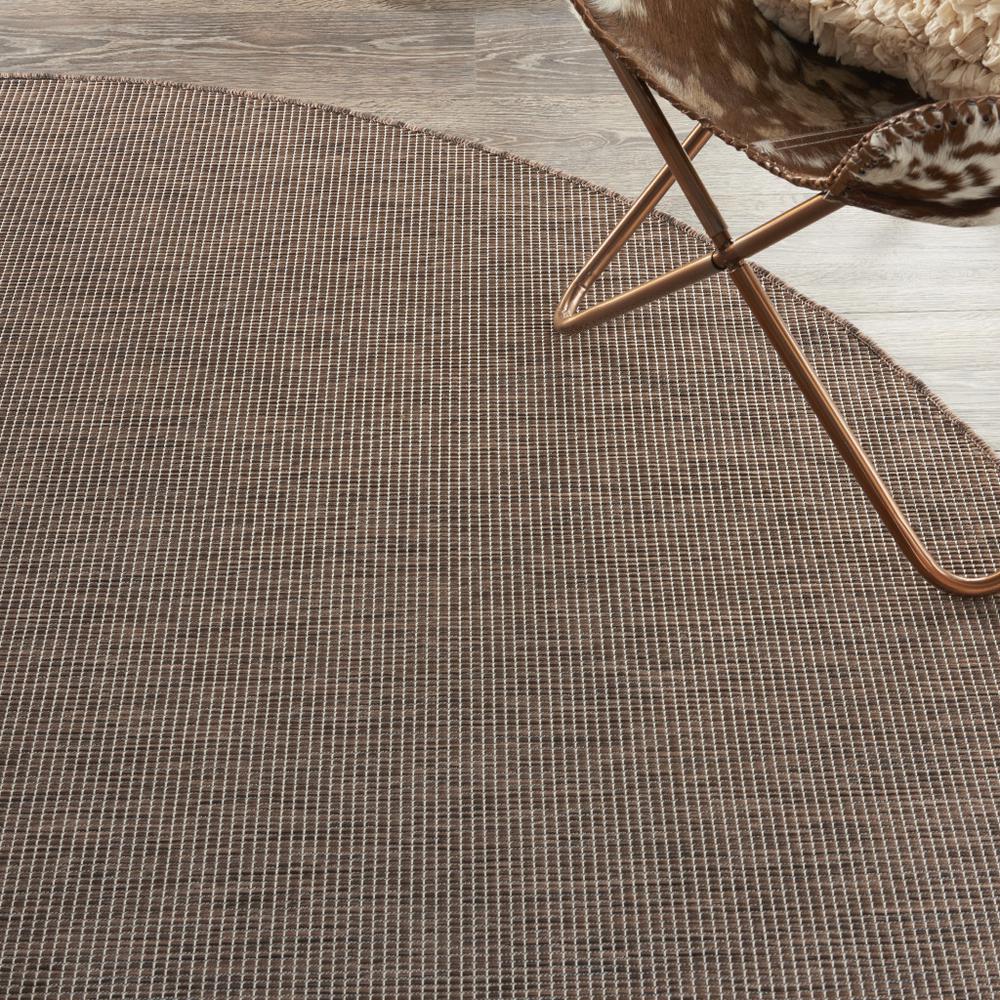 8' Brown Round Power Loom Area Rug. Picture 3