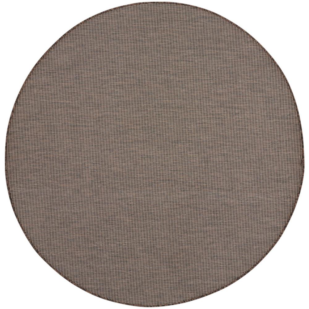 6' Brown Round Power Loom Area Rug. Picture 1