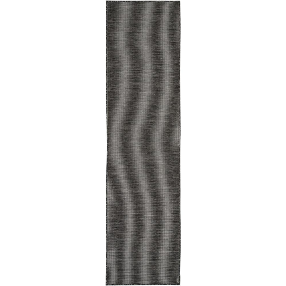 8' Charcoal Power Loom Runner Rug. Picture 1
