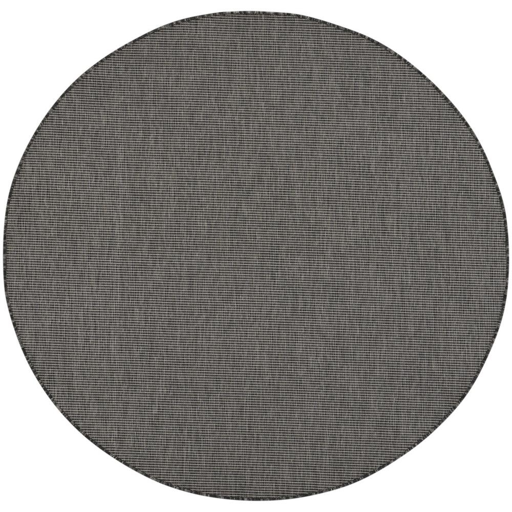 6' Charcoal Round Power Loom Area Rug. Picture 1