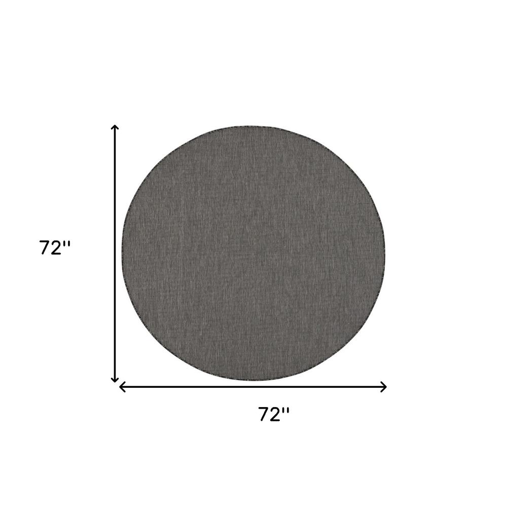 6' Charcoal Round Power Loom Area Rug. Picture 8