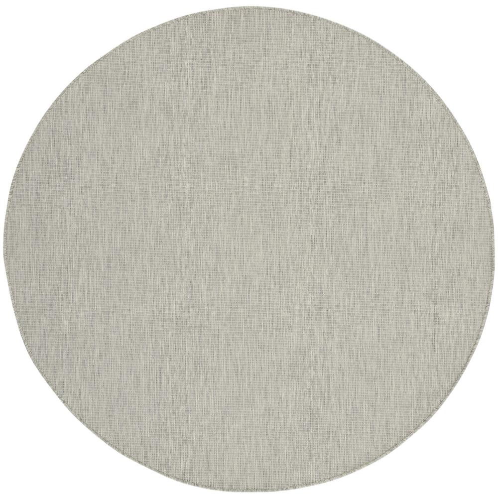 8' Gray Round Power Loom Area Rug. Picture 1