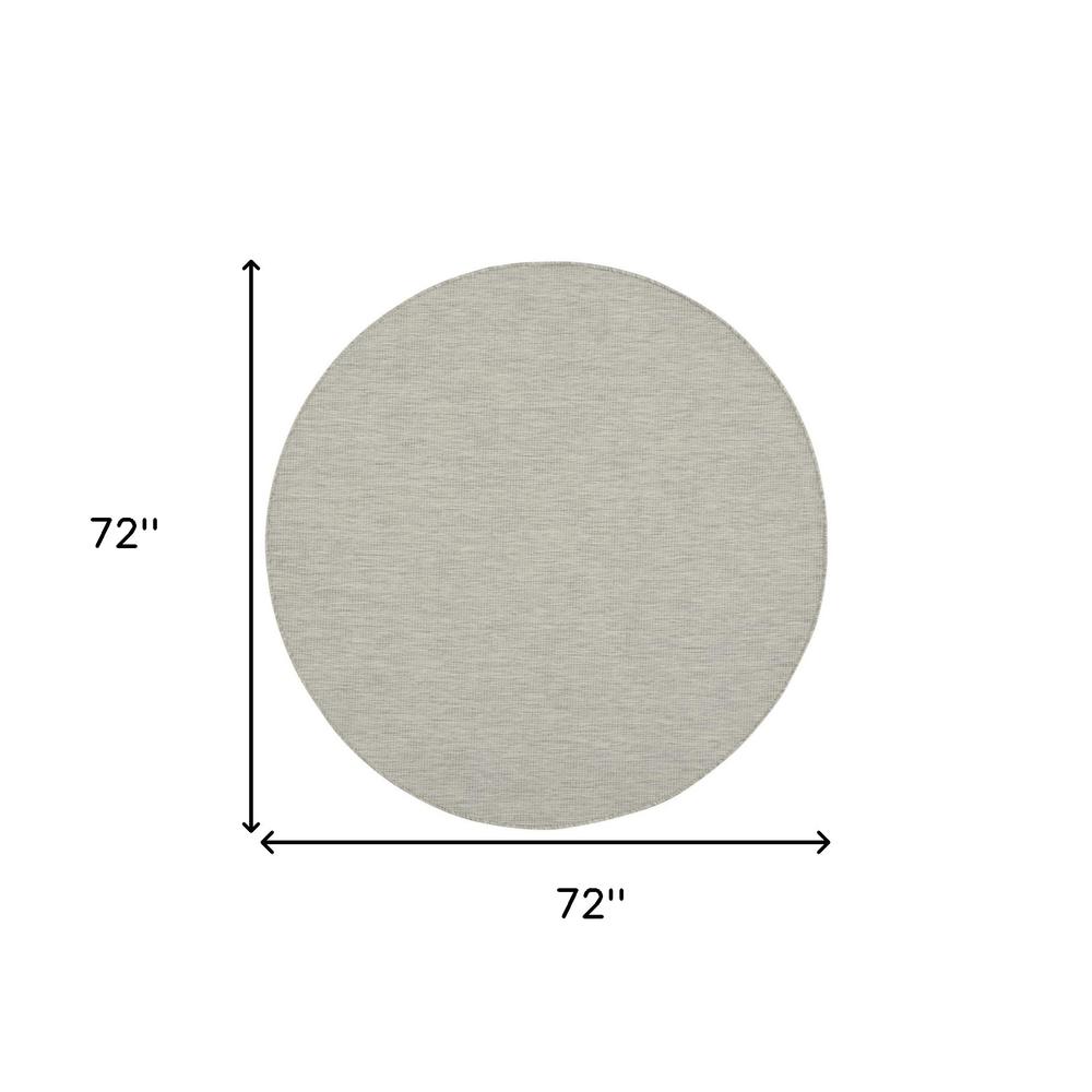 6' Gray Round Power Loom Area Rug. Picture 6