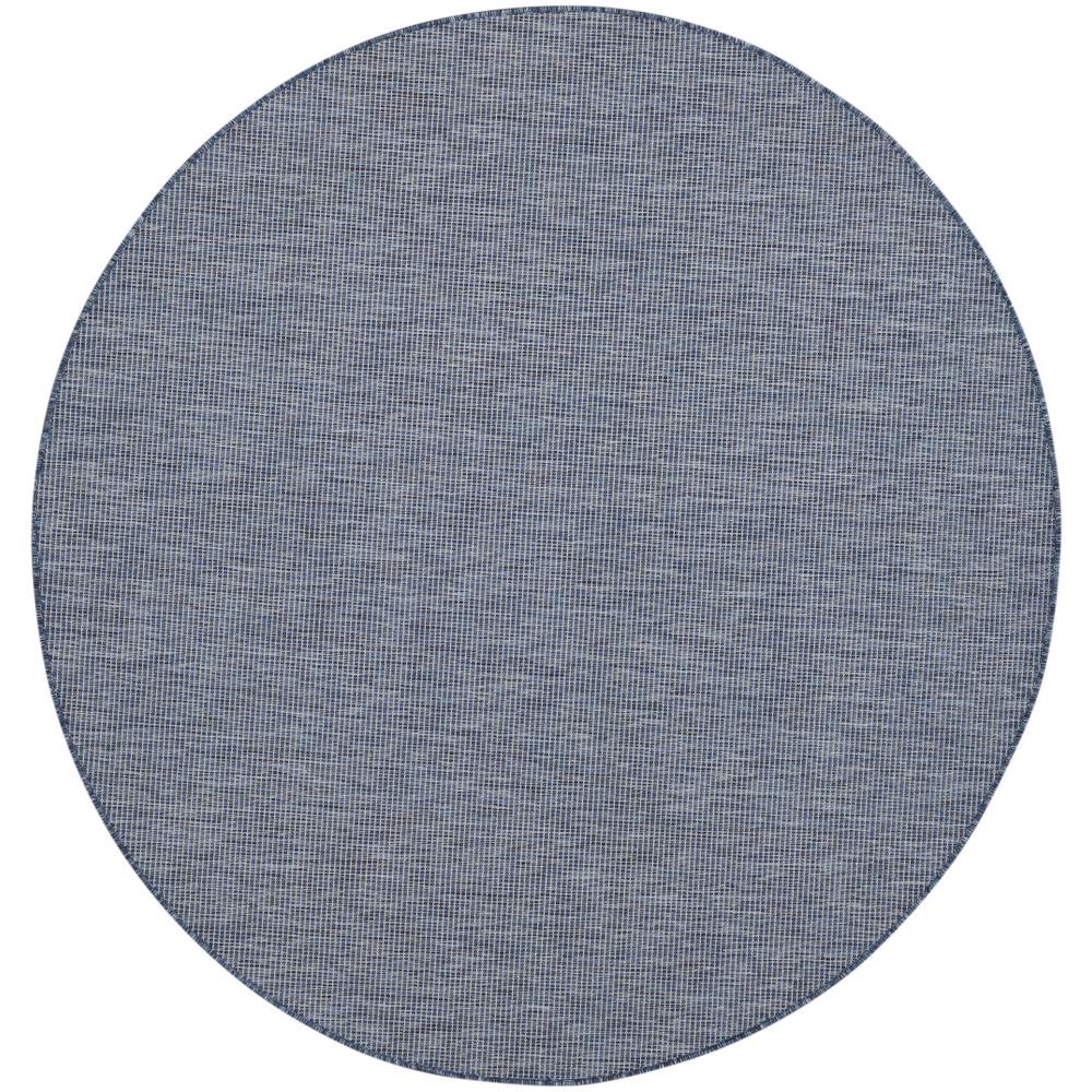 6' Navy Blue Round Power Loom Area Rug. Picture 1