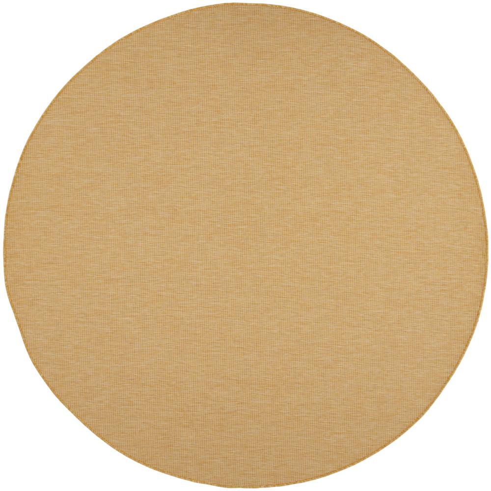 8' Yellow Round Power Loom Area Rug. Picture 1
