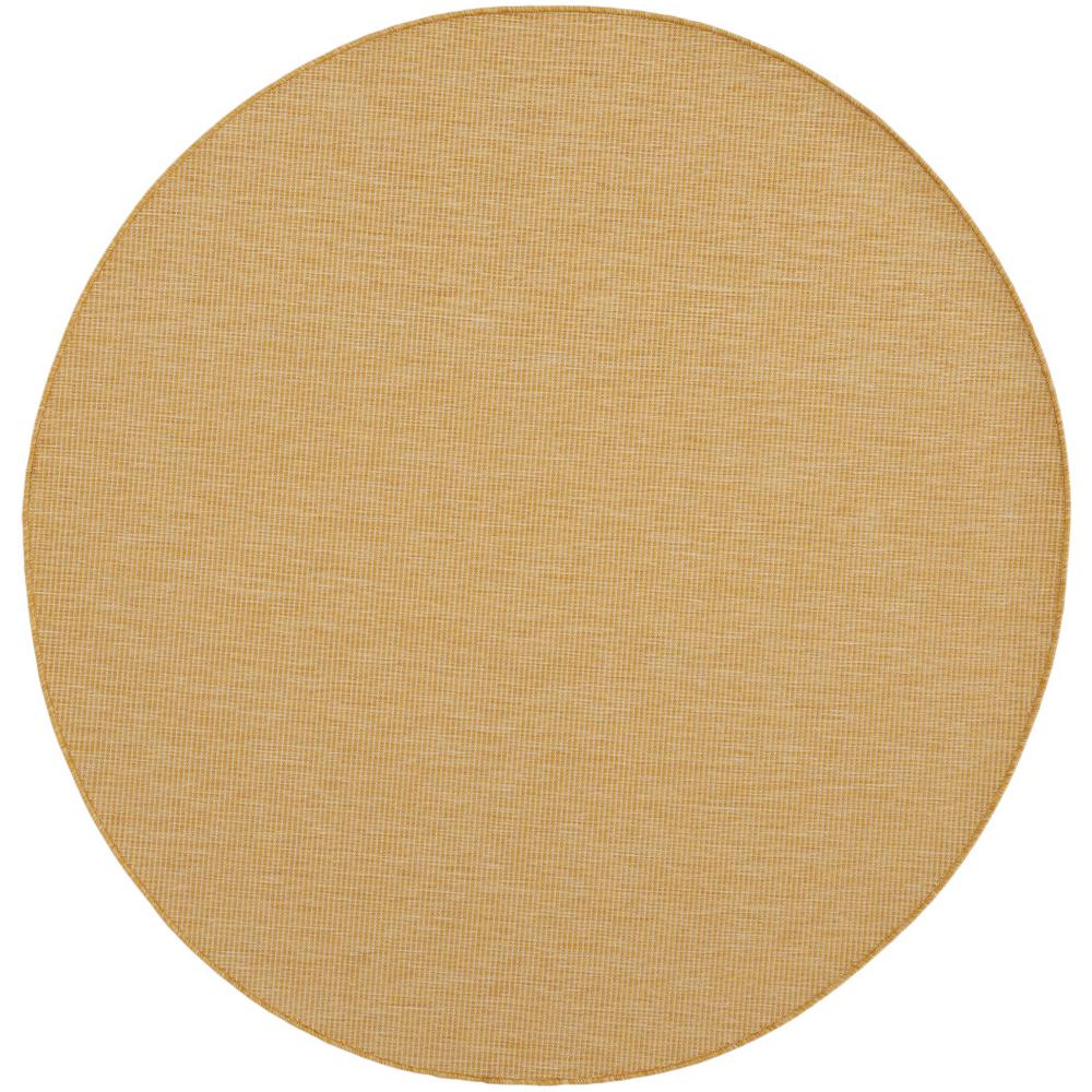 6' Yellow Round Power Loom Area Rug. Picture 1