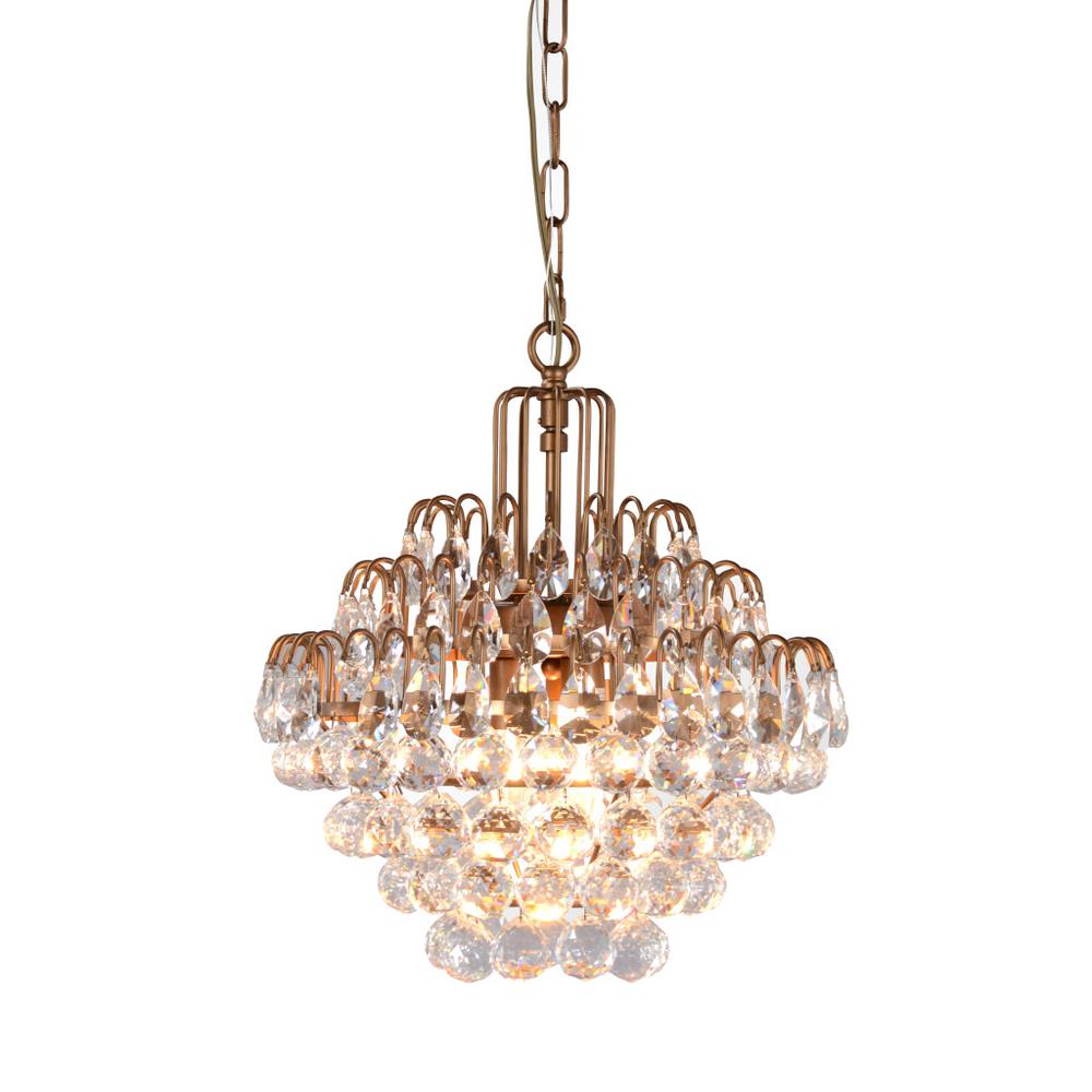 Chandelier Three Light Iron And Glass Dimmable Ceiling Light. Picture 1
