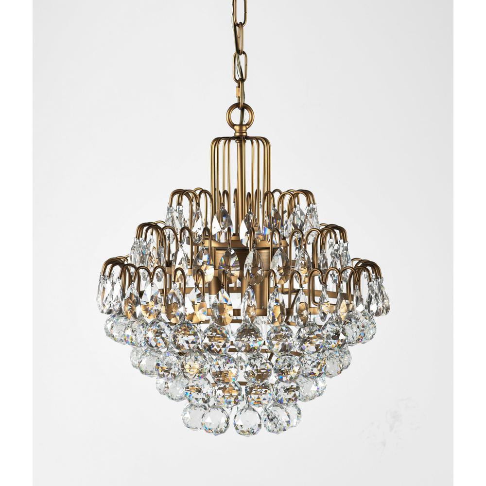 Chandelier Three Light Iron And Glass Dimmable Ceiling Light. Picture 2