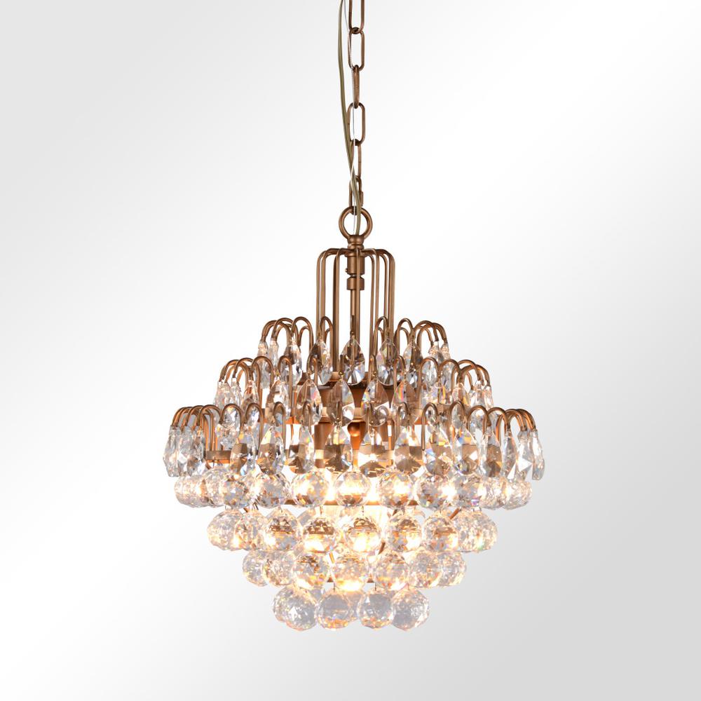 Chandelier Three Light Iron And Glass Dimmable Ceiling Light. Picture 3