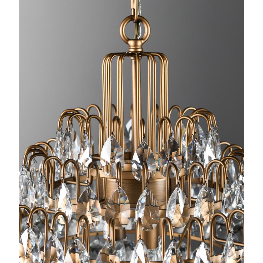 Chandelier Three Light Iron And Glass Dimmable Ceiling Light. Picture 5