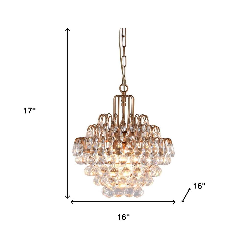 Chandelier Three Light Iron And Glass Dimmable Ceiling Light. Picture 9