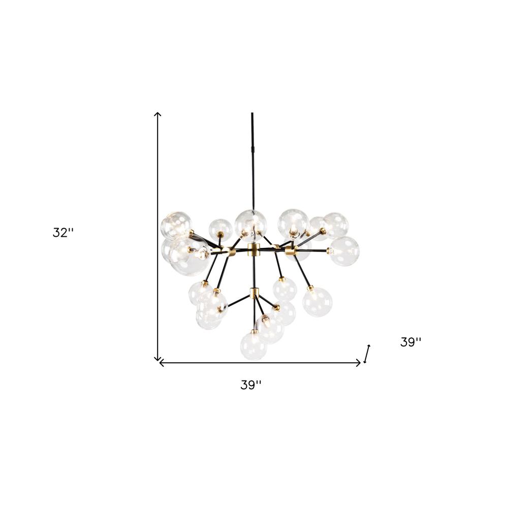 Chandelier Multi Light Iron And Glass Dimmable Ceiling Light. Picture 5