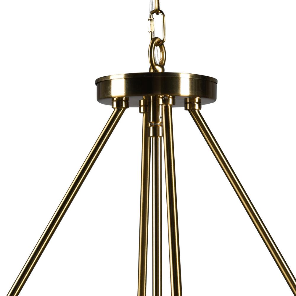 Chandelier Eight Light Iron And Glass Dimmable Semi-Flush Ceiling Light. Picture 4