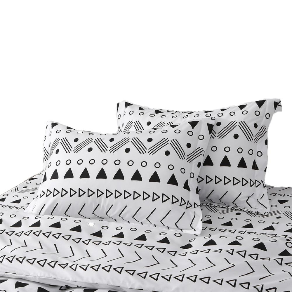 Black and White Twin Microfiber 1400 Thread Count Washable Duvet Cover Set. Picture 3
